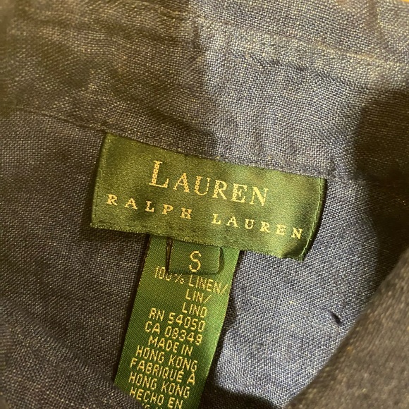 Lauren Ralph Lauren Button Up Ling Sleeve Shirt Small Linen (JR) - Picture 4 of 7